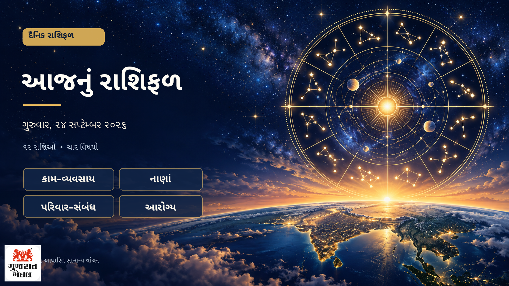 આજનું રાશિફળ ગુરુવાર, 24 સપ્ટેમ્બર 2026