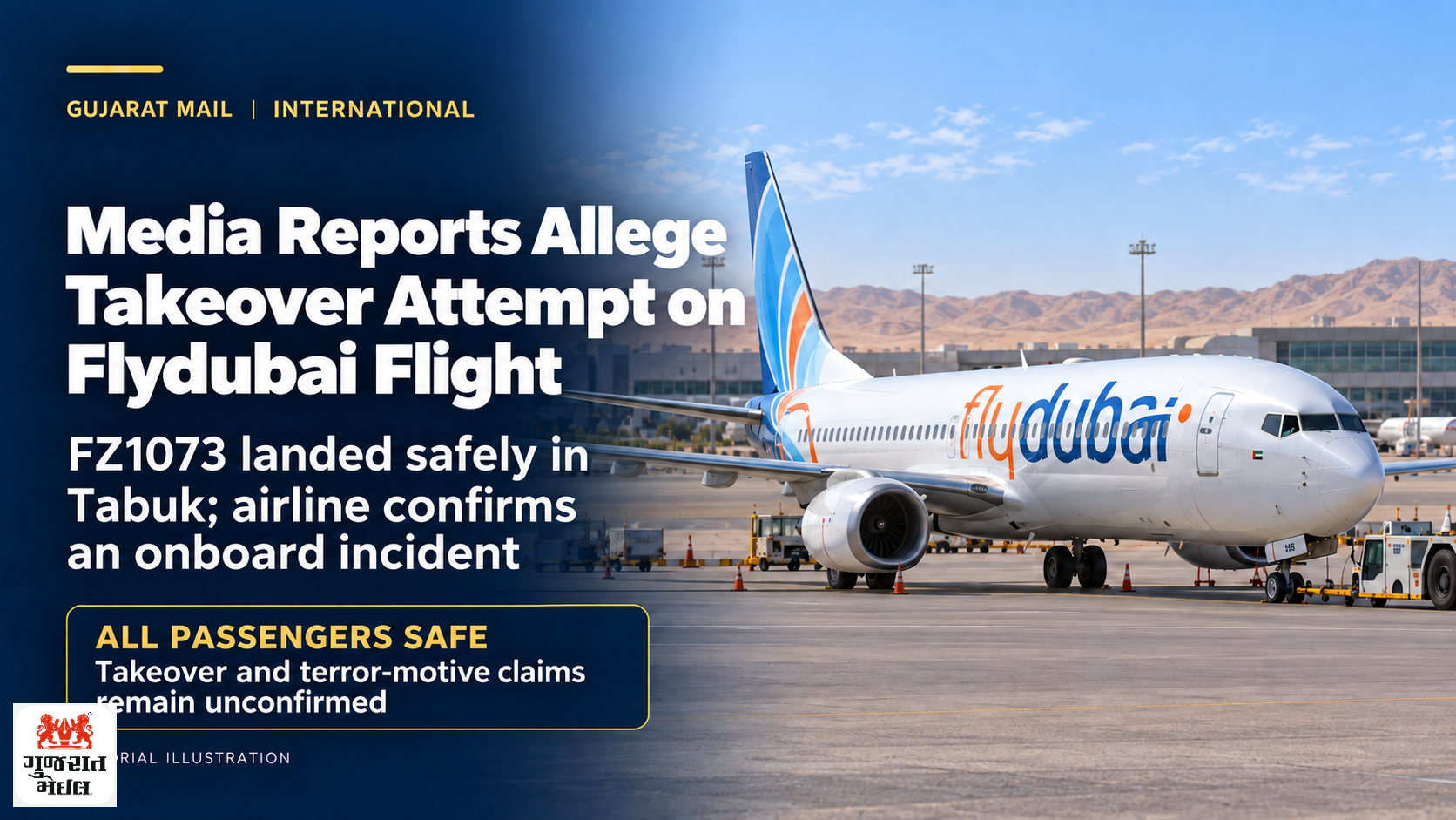 Flydubai ફ્લાઇટમાં co-pilotએ aircraft કબજે કરવાનો પ્રયાસ કર્યો હોવાનો દાવો; terror angleની પણ તપાસ.